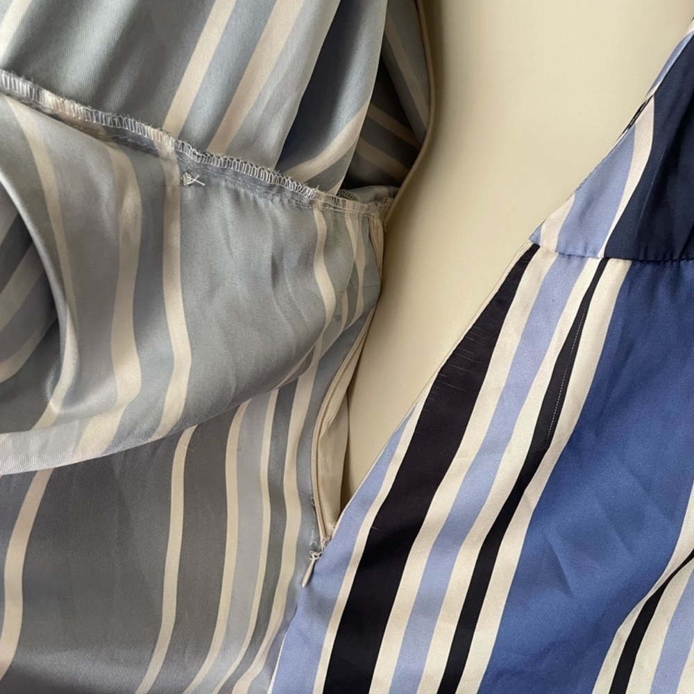 Zara Blue White Striped Wrap Lined Romper Size Small - Picture 14 of 16